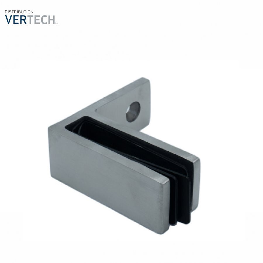 brushed stainless offset wallmount glass clamp